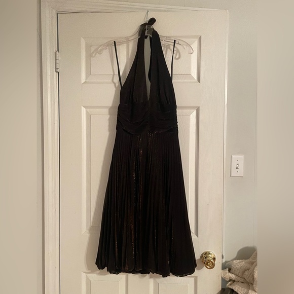 Cache accordion style black/copper metallic dress - Picture 1 of 6